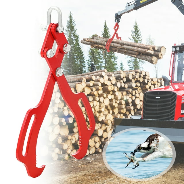 18in Log Lifting Tongs,2 Claw Timber Heavy Duty Solid Steel,Tractor