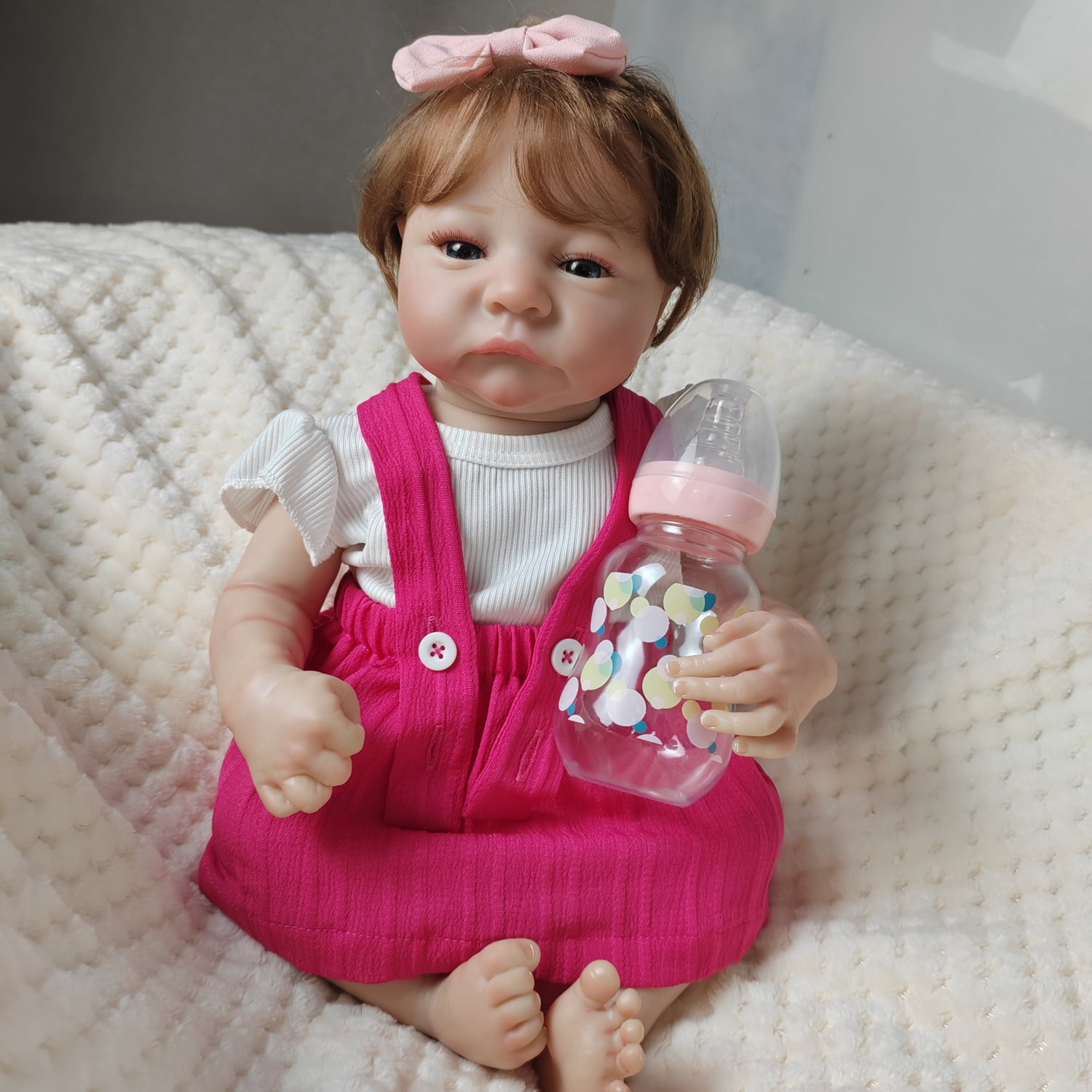 18in Reborn Baby Doll Lifelike Waterproof Newborn Baby Girl Dolls Full Body Vinyl Doll Gift Toy