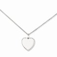 thumbnail image 1 of 18in Rhodium-plated Kelly Waters Engrvble Heart Disc Necklace; 18 inch; for Adults and Teens; for Women and Men, 1 of 2