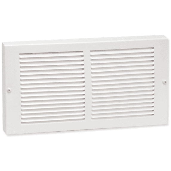 18in x 6in Imperial White Steel Rectangular Baseboard Return Grille - Overall 19 1/4in x 7 1/4in