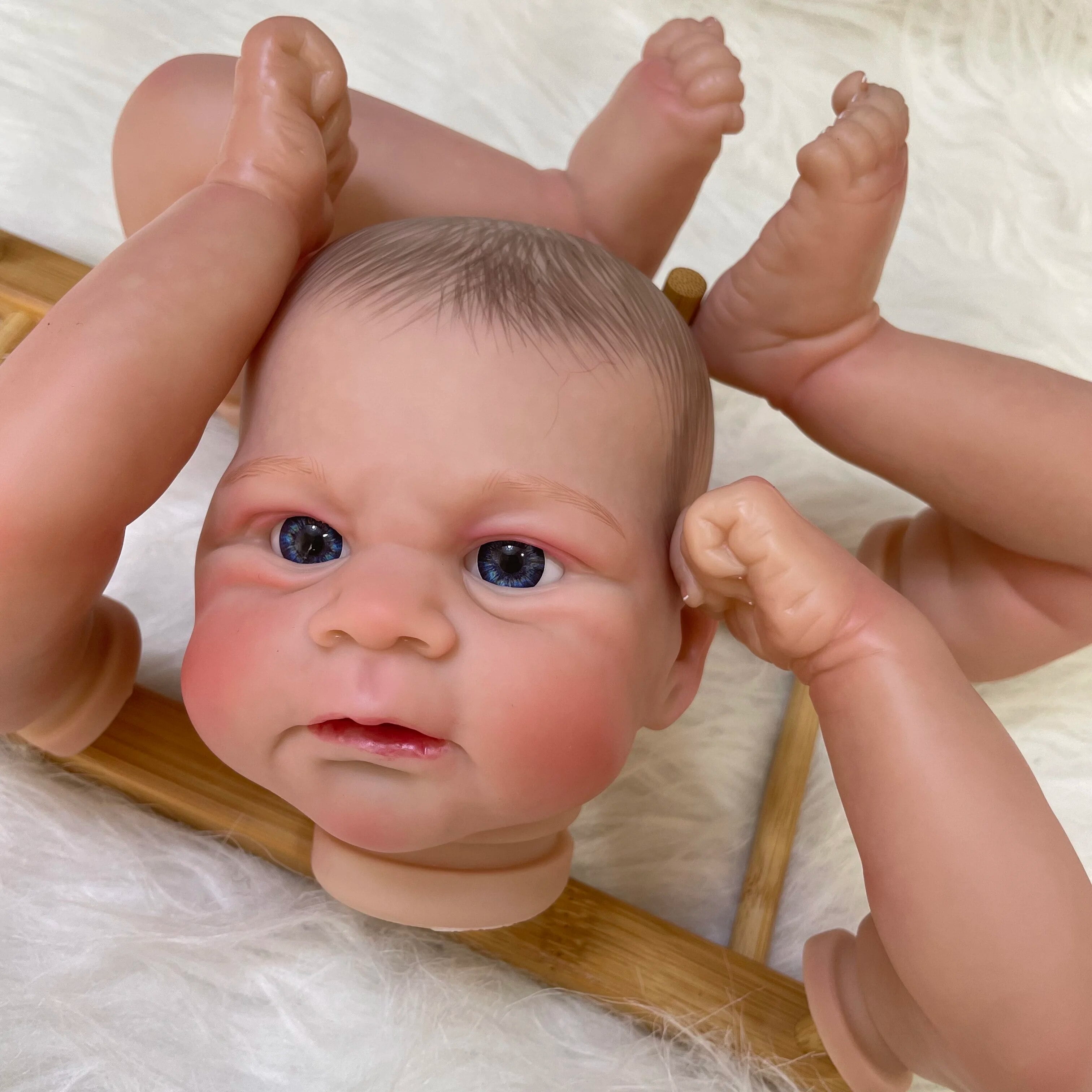 18inch Already Painted Reborn Doll Parts Elijah Lifelike Baby 3D Painted Skin with Visible Veins