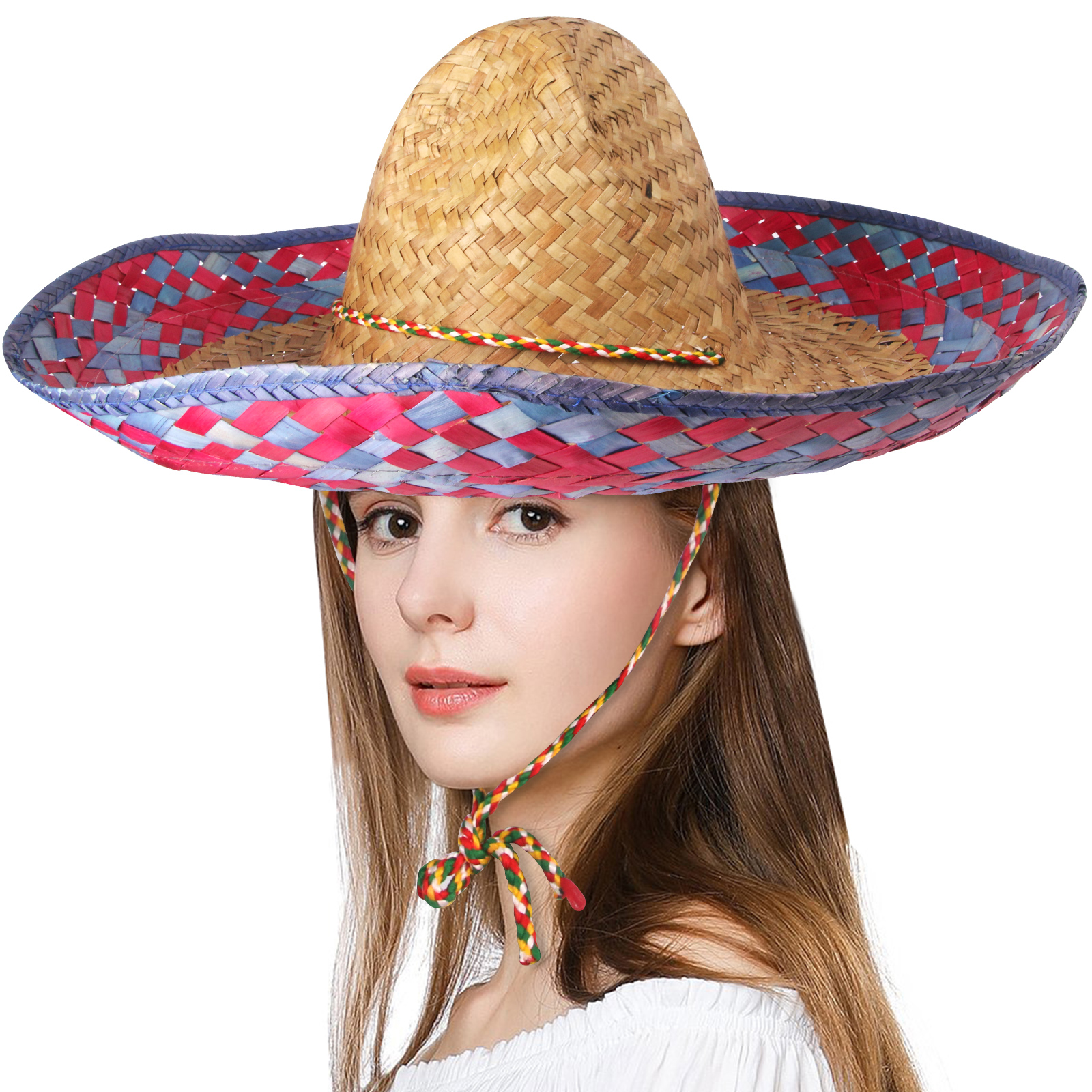 18inch Mexican Sombrero Hat, Straw Hat Mexican Costume Sombrero Kids Cinco de Mayo Spanish Fiesta - image 1 of 9