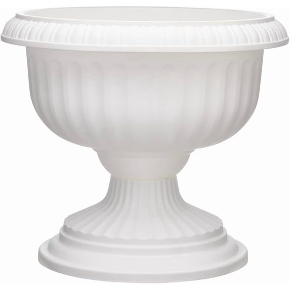 18inch Outdoor home resin Greek-style flower pot, multifunctional flower pot, suitable for entrance and backyard patio, white