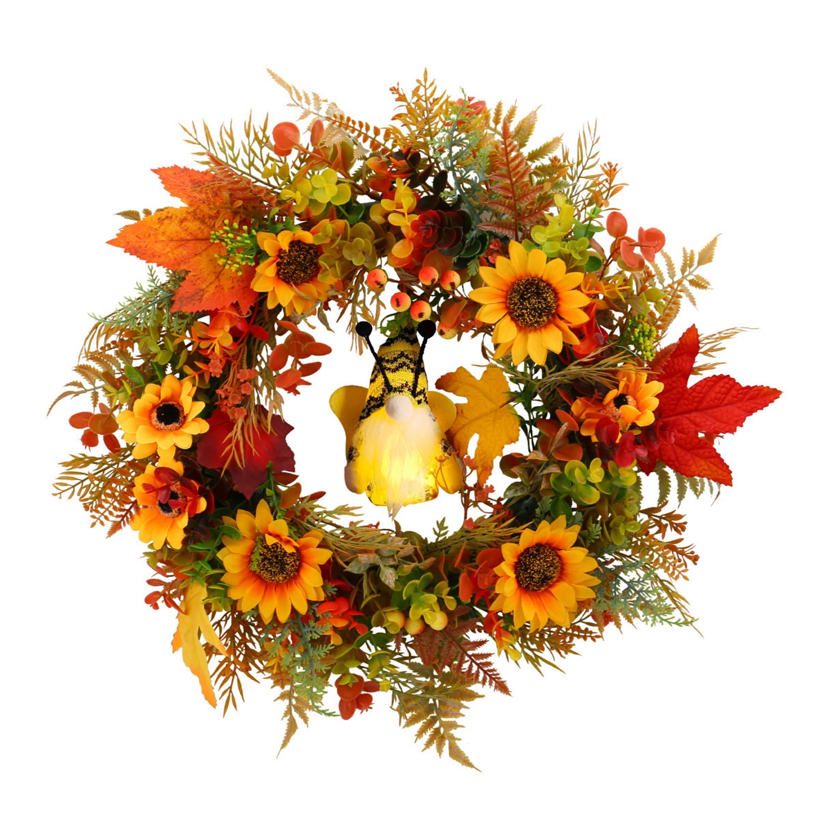 18inch Thankgiving Wreath, Artificial Fall Wreaths for Front Door with ...