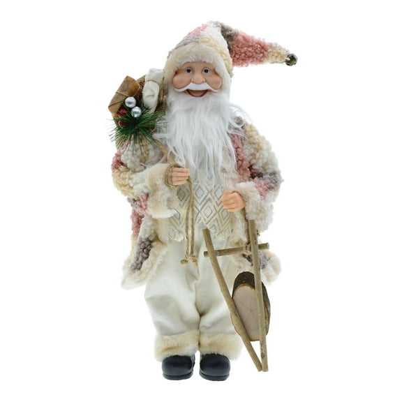 18inches Santa Figurine Christmas Tree Ornament Desktop Santa Decoration for Party Celebration Holiday Kids Gift Home Decor StyleL