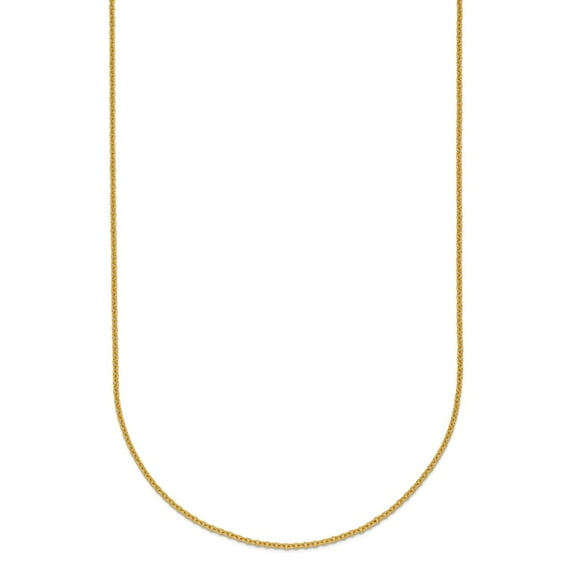 18k Solid Yellow Gold 1.1mm Cable Necklace 18 Inch Pendant Necklace for Women - 1.5 Grams