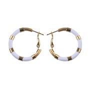 18k Gold Colored Dripping Oil Round Earrings, Fashion and Personality Simple Geometric Ear Hoops, Exquisite Jewelry Gift