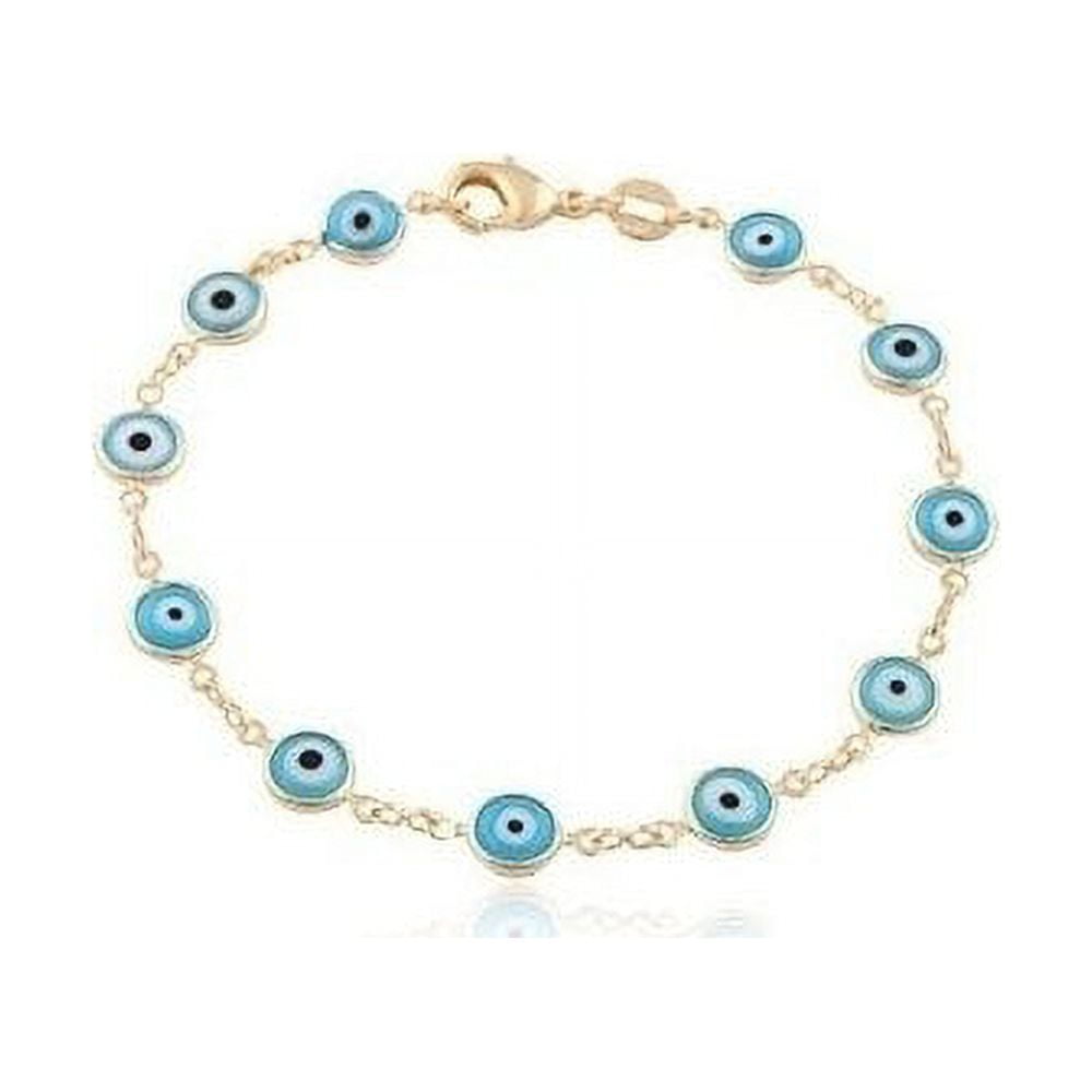 18k Gold Filled Light Blue Color Evil Eye Anklet bracelet