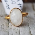 thumbnail image 1 of 18k Gold Filled Rainbow Moonstone Ring: Oval Sterling Silver Cocktail Ring, 1 of 7