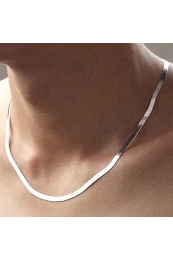 18k Gold Filled White Herringbone Chain