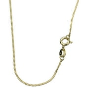 JOYFUL CREATIONS 18k Gold-Flashed Sterling Silver 1mm Diamond-Cut Curb Nickel Free Chain Necklace Italy, 20"