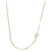 JOYFUL CREATIONS 18k Gold-Flashed Sterling Silver Flat Fine Cable Nickel Free Chain Italy, 14"