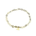thumbnail image 1 of 18k Gold-Flashed Sterling Silver Flat Heart Link Charm Anklet Italy Adjustable, 9.5", 1 of 3