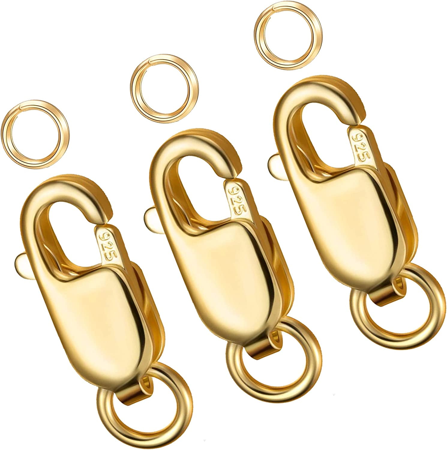 18k Gold Lobster Claw Clasp Gold Filled with Closed Jump Rings for