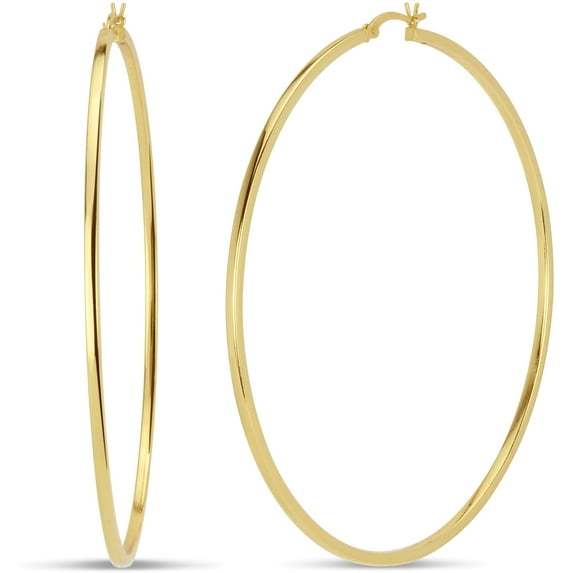 18k Gold Over Sterling Silver 80MM Hoop Earrings