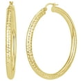 thumbnail image 1 of 18k Gold Over Sterling Silver Diamond Cut Hoop Earrings, 1 of 1