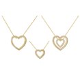 thumbnail image 1 of 18k Gold Over Sterling Silver Interchangeable Glitter Double Heart Necklace 18 Inches, 1 of 1