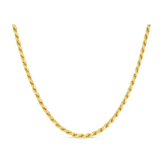 18k Gold Over Sterling Silver Rope 080 Gauge Chain Necklace 30 Inches