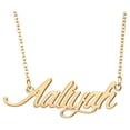 thumbnail image 1 of 18k Gold Plated Aaliyah Name Necklace Bridesmaid Jewelry for Girls Womens, 1 of 3