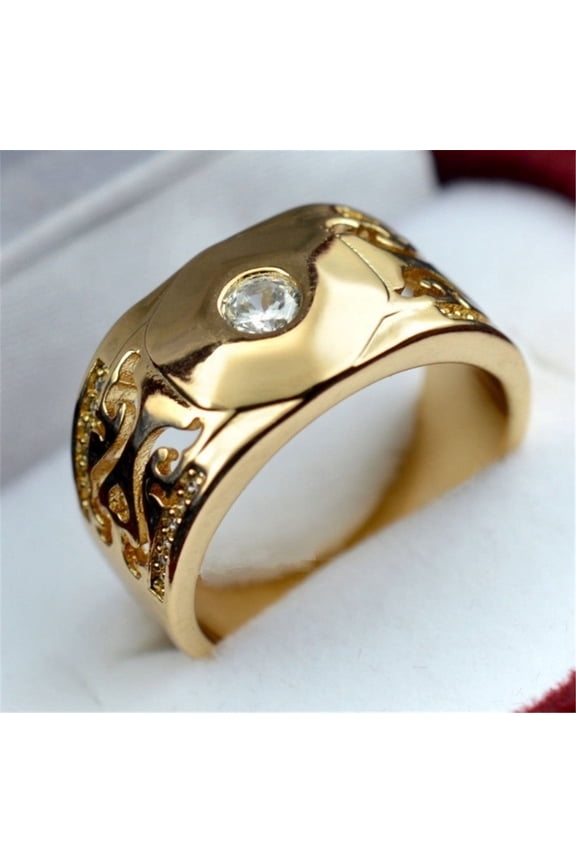 18k Gold-Plated Couple Simulation Diamond Engagement Ring For Men And Women In Europe And America