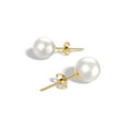 thumbnail image 1 of 18k Gold Plated Cultured Pearl Earrings for Women, Hypoallergenic Elegant Pearl Studs, Timeless Jewelry Gifts for Women Mom Wife, 1 of 2