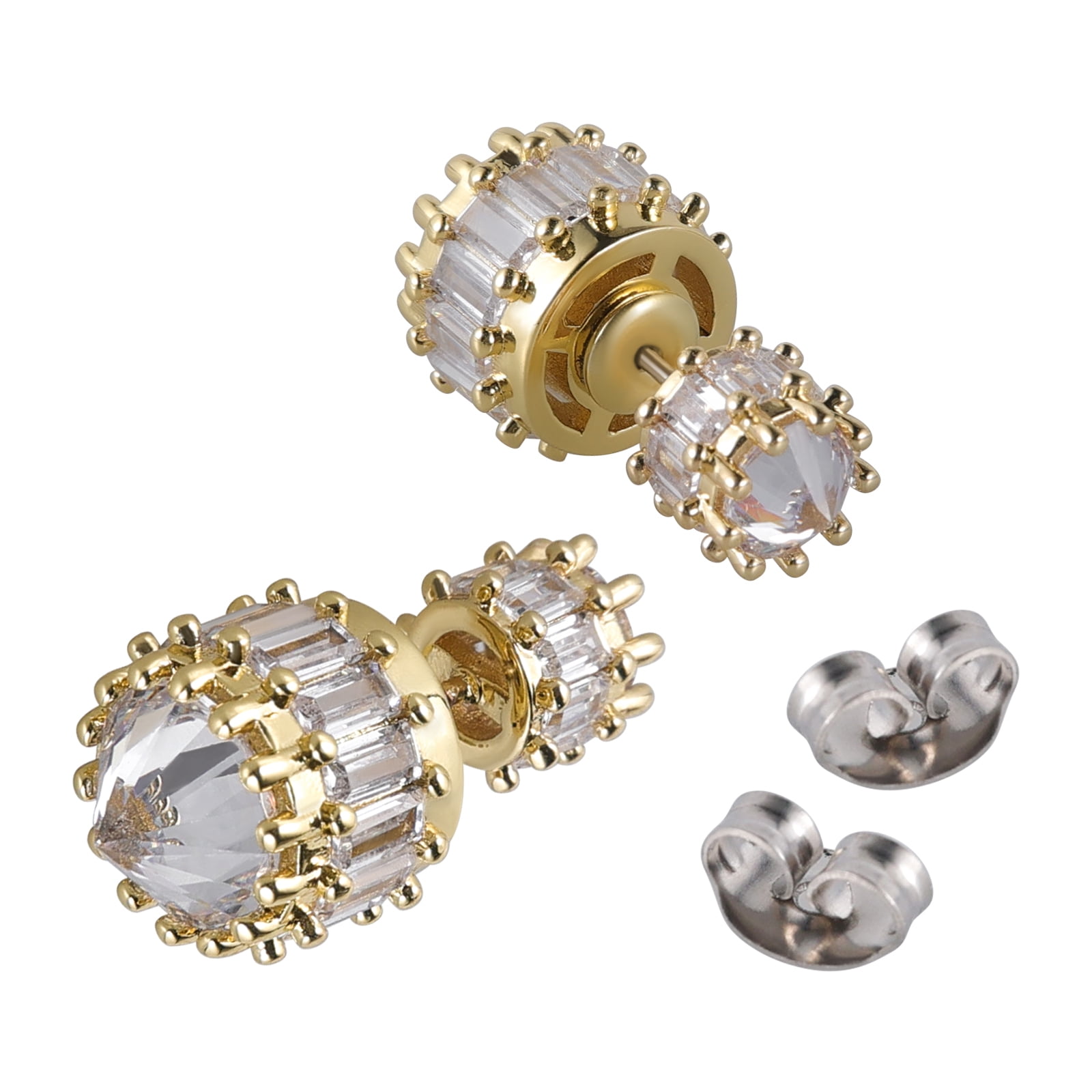 Chanel 0.56cttw Double C Diamond Stud Earrings 18k White Gold at
