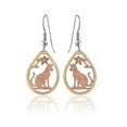 thumbnail image 1 of 18k Gold Plated Earrings Cutout Handmade Copper Wildlife Earrings/Animal Earrings Hypoallergenic/Feathers/4 legs Animal Earrings (CatSitting), 1 of 22