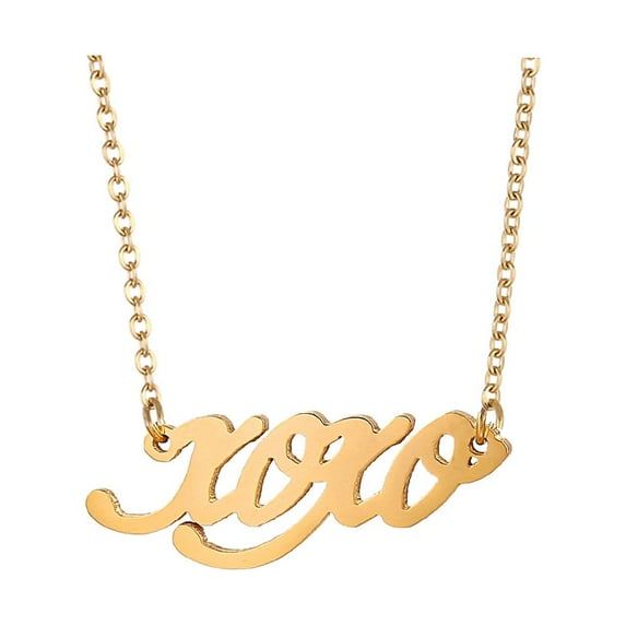18k Gold Plated Initial Name Xoxo Pendant Necklace Jewlery Mother Day Gift