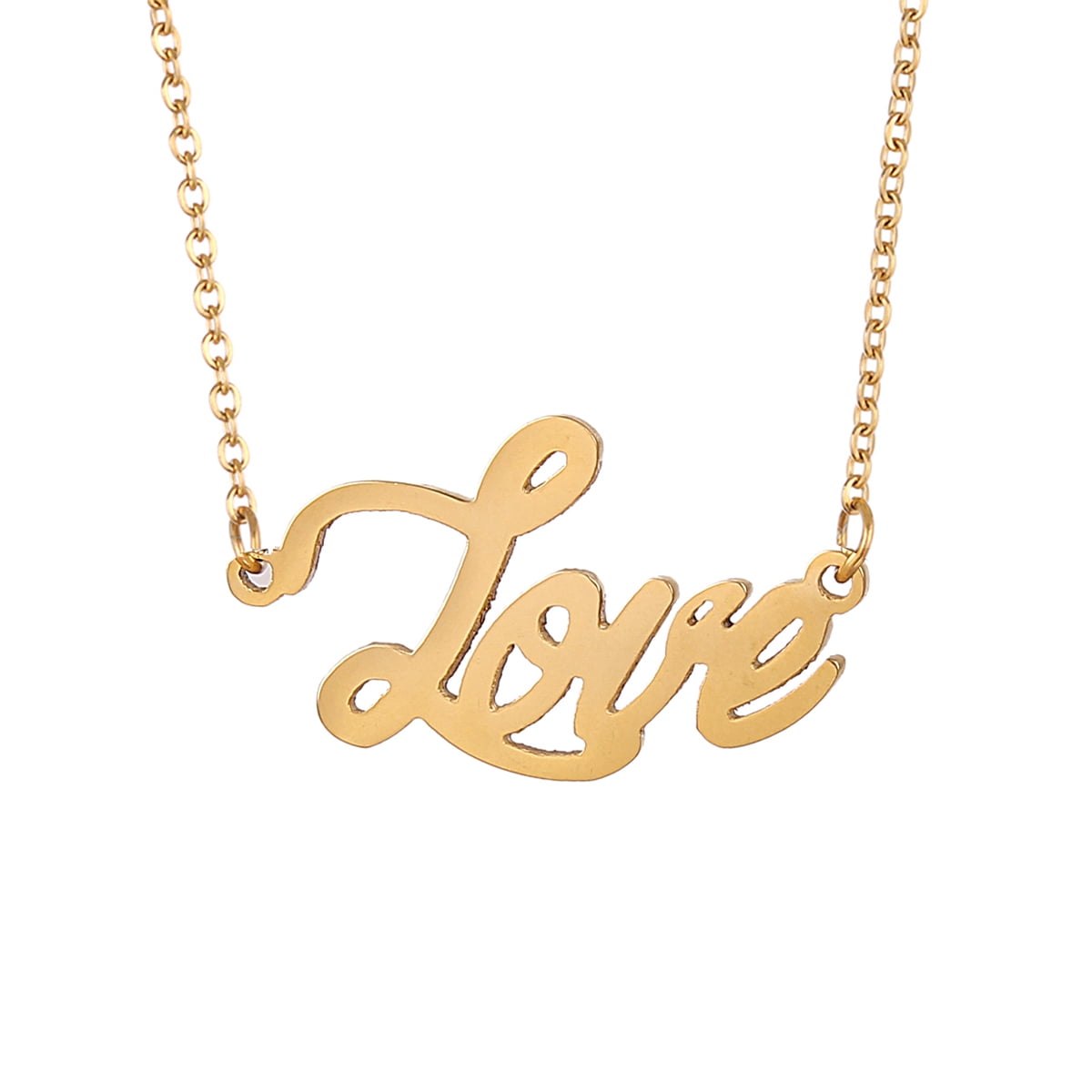 Madison Tyler Layered Bubble Letter Necklace - Gold Initial Necklace With Rhinestones, Women's Jewelry Gift - View #4
