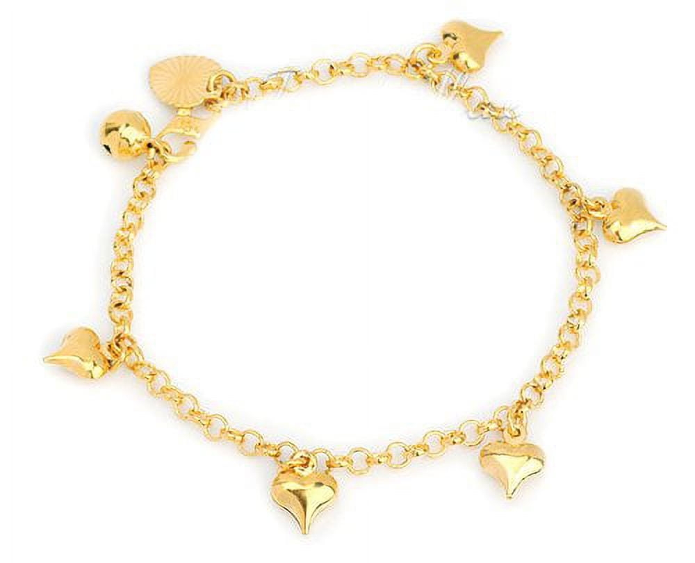 KitBeads 10pcs 18K Real Gold Plated Heart Charms Brass Sweet Love Heart Charms Mini 3D Heart Shaped Charms for Jewelry Making Bracelets Necklace Bulk