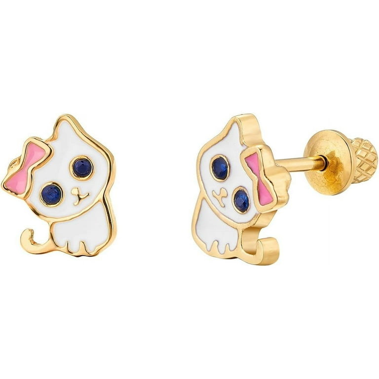 Baby girl earrings 18k gold clearance