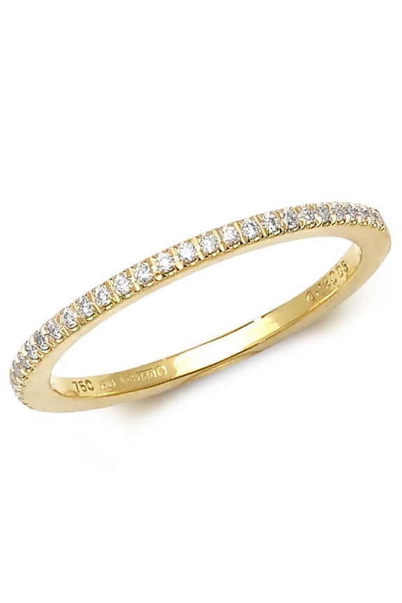 18k Gold Women Diamond Ring Brilliant Cut 0.12 Carat GH - SI2