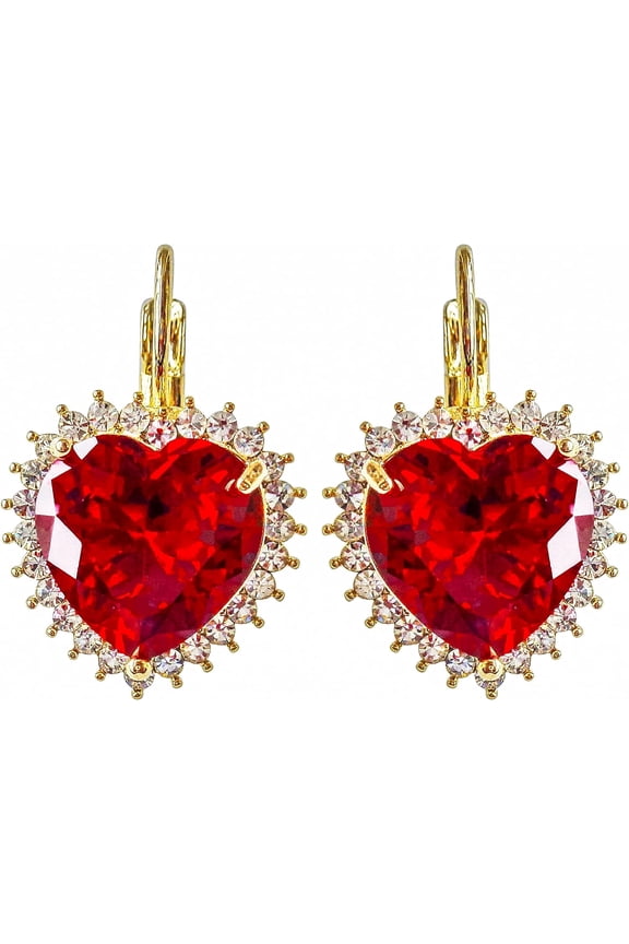 18k High-Quality Gold Plated Multicolor Round Zircon White Crystal Leverback Earrings[i124]
