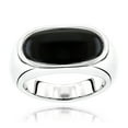 thumbnail image 1 of 18k Men's Black Natural Onyx Ring For Him (White Gold Size 11.5), 1 of 3