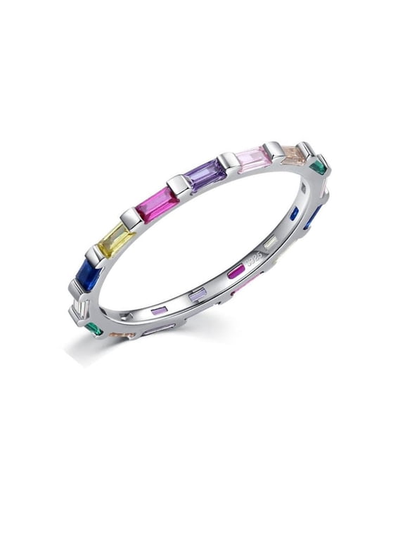 18k Multi Sapphire Eternity Band Sapphire Gemstone Ring Colorful Eternity Matching Ring Stackable Jewelry Birthday Gift For Girlfriend