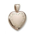 thumbnail image 1 of 18k Premium Weight Hand Engraved Yellow Gold Heart Picture Locket - 1 Inch X 1 Inch in 18K, 1 of 1