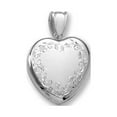 thumbnail image 1 of 18k Premium Weight White Gold Hand Engraved Heart Picture Locket - 3/4 Inch X 3/4 Inch in 18K, 1 of 1