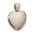 thumbnail image 1 of 18k Premium Weight Yellow Gold Hand Engraved Heart Picture Locket - 3/4 Inch X 3/4 Inch in 18K, 1 of 1