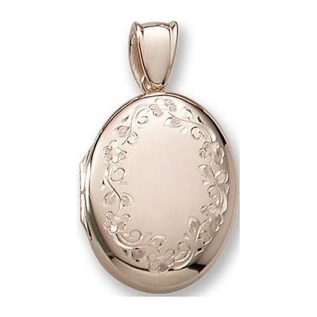 18k Premium Weight Yellow Gold Oval Locket - 5/8 Inch X 3/4 Inch in 18K