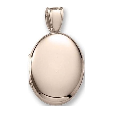 18k Premium Weight Yellow Gold Oval Locket - 5/8 Inch X 3/4 Inch in 18K