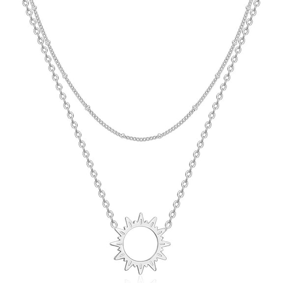 18k Quality Gold Plated Dainty Sun Necklace Short Choker Chain Summer Style Handmade Gold Simple Necklace for Women[z388]
