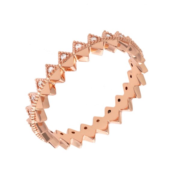 18k Rose Gold Plated Dual Finish Fashion Ring