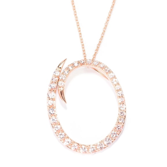18k Rose Gold over Sterling Silver Round Morganite Initial O Necklace