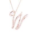 thumbnail image 1 of 18k Rose Gold over Sterling Silver Round Morganite Initial W Necklace, 1 of 1