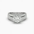thumbnail image 1 of 18k Smooth Edge Cathedral Set Solitaire Moissanite Ring, 1 of 6