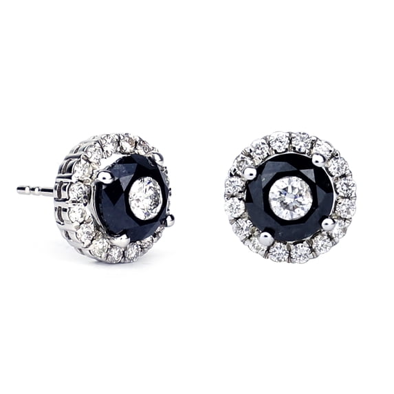 18k Solid White Gold Natural Diamond Stud Earrings Jewelry