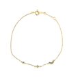 thumbnail image 1 of 18k Solid Yellow Gold  Moon Star Zircon Bracelet 7 inches with extra ring at 6.25 inch, 1 of 4