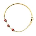 thumbnail image 1 of 18k Solid Yellow Gold Red Pink and Fuchsia Enamel Baby Bangle Bracelet  5.50 inches, 1 of 4