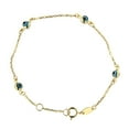 thumbnail image 1 of 18k Solid Yellow Gold Thin Evil Eye Bracelet 6 inches, 1 of 2