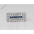 thumbnail image 1 of 18k Two Tone Gold Round Modern classic wave effect dress wedding diamond ring (2.01 Ct, Blue(Irradiated), Vs), 1 of 4